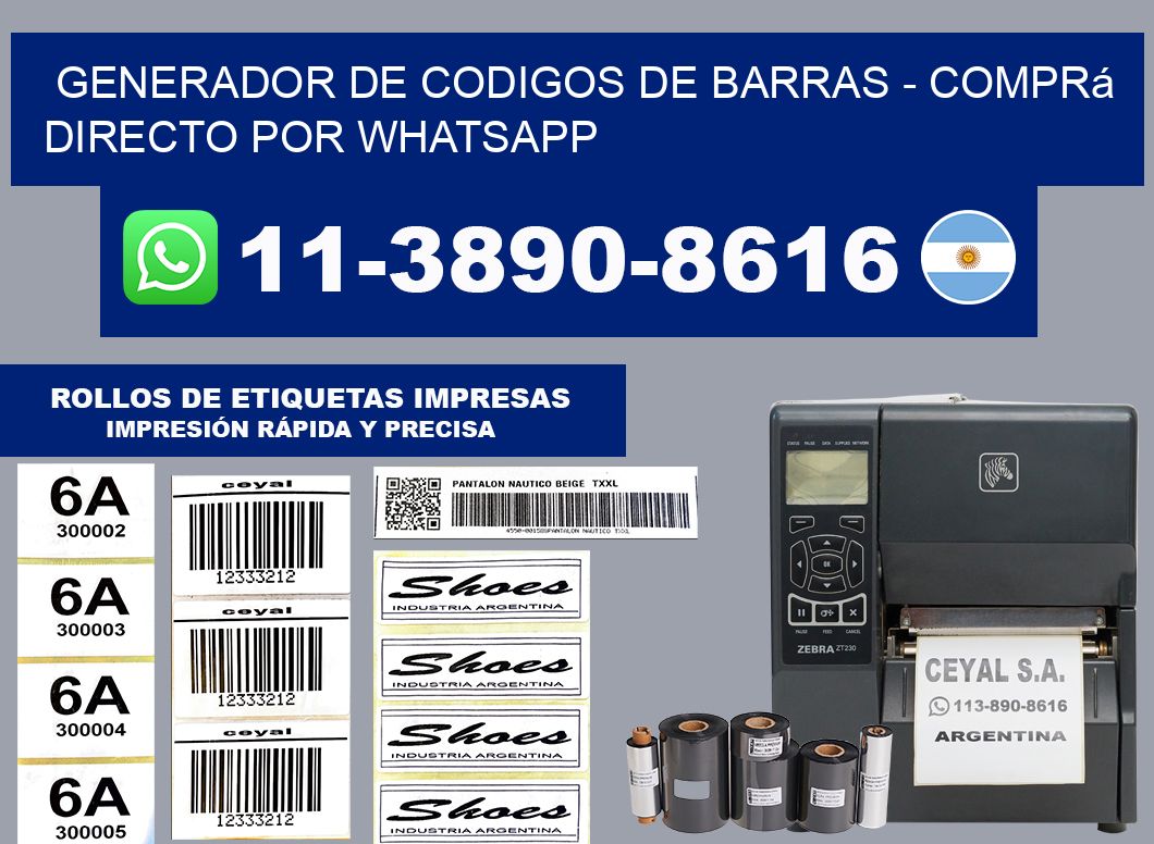 generador de codigos de barras - Comprá directo por WhatsApp