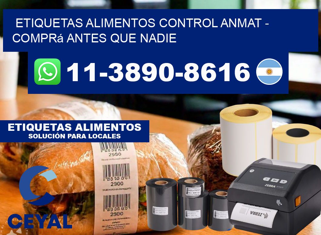 ETIQUETAS ALIMENTOS CONTROL ANMAT - Comprá antes que nadie