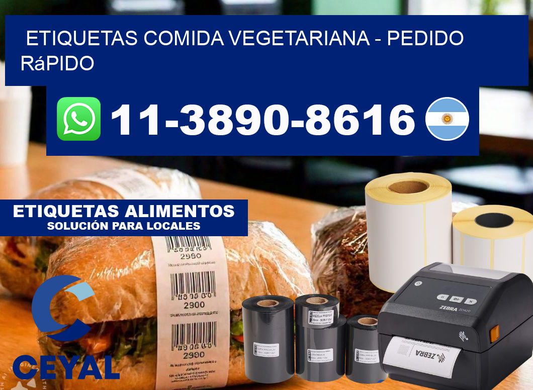 ETIQUETAS COMIDA VEGETARIANA - Pedido rápido
