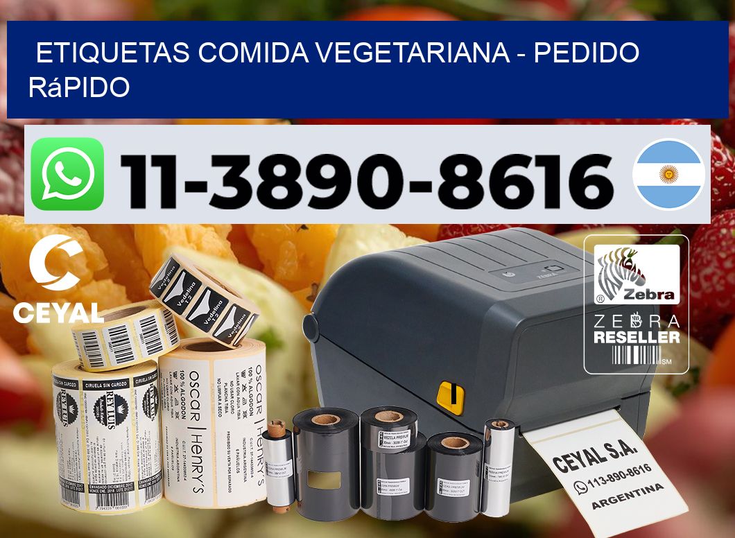 ETIQUETAS COMIDA VEGETARIANA - Pedido rápido