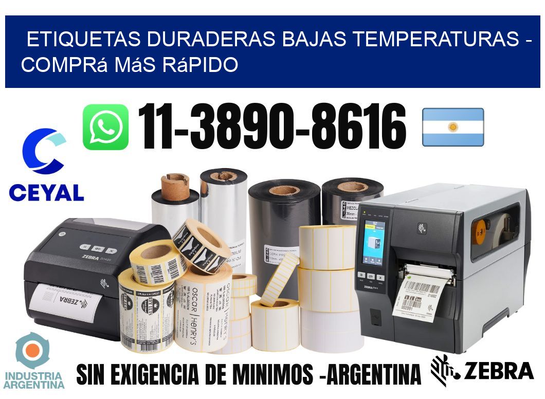 ETIQUETAS DURADERAS BAJAS TEMPERATURAS - Comprá más rápido
