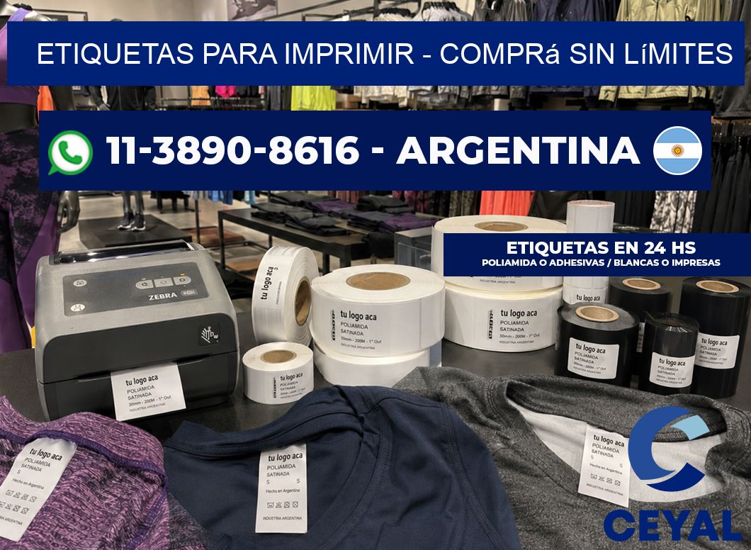 ETIQUETAS PARA IMPRIMIR - Comprá sin límites
