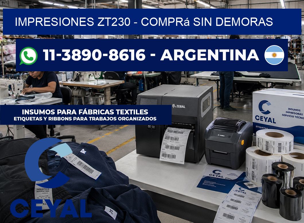 Impresiones ZT230 - Comprá sin demoras