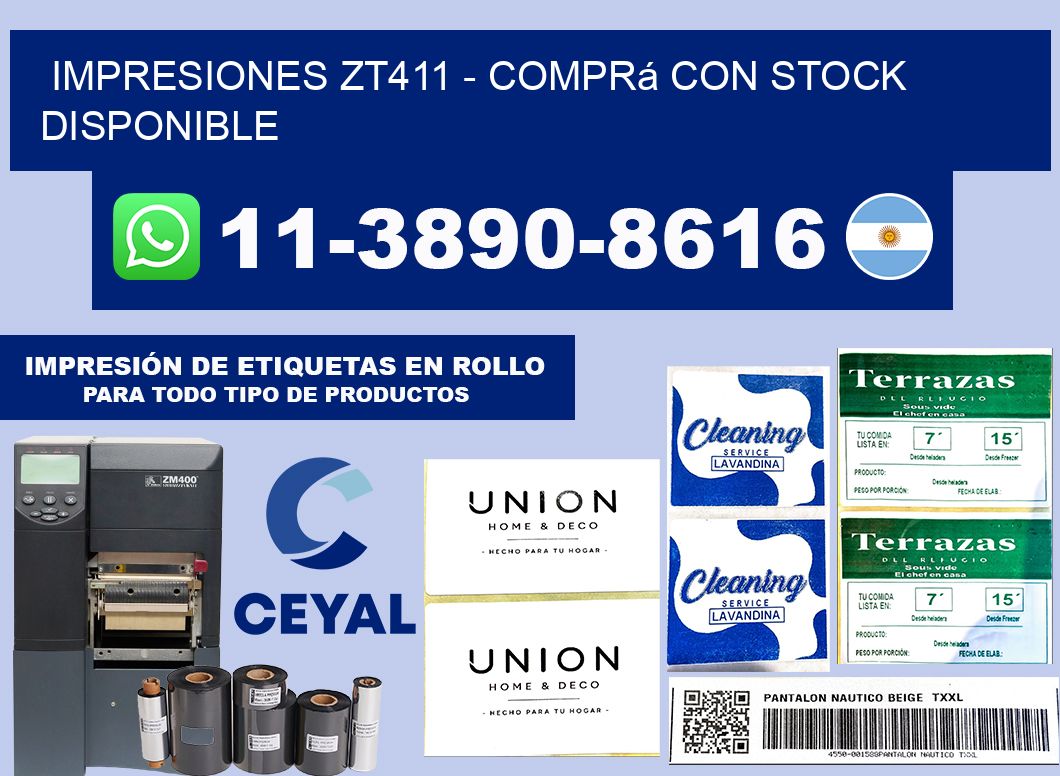 Impresiones ZT411 - Comprá con stock disponible