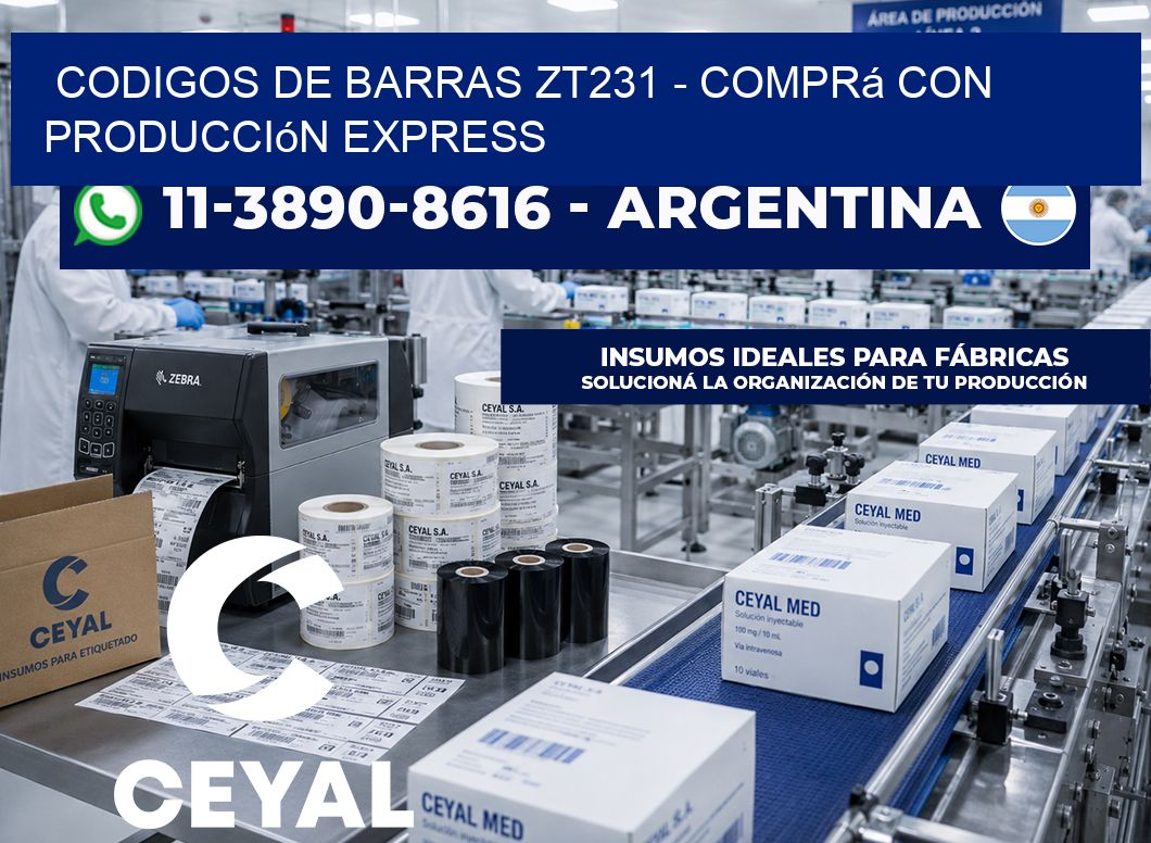 codigos de barras zt231 - Comprá con producción express