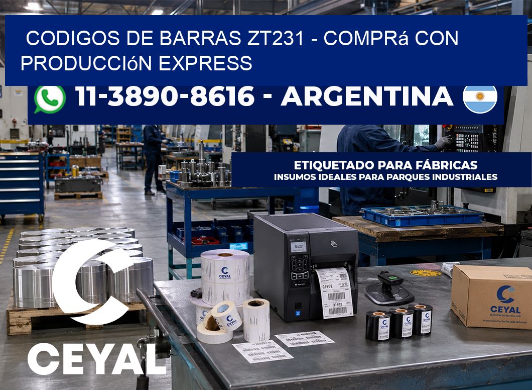 codigos de barras zt231 – Comprá con producción express